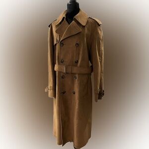 Vintage Jeffrey Banks For Lakeland Men's Trench Coat 42 Brown 
Ultra Suede